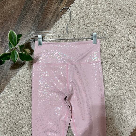 Zyia Active Pink Iridescent Unicorn Leopard Light & Tight High Waisted Leggings - Picture 2 of 6